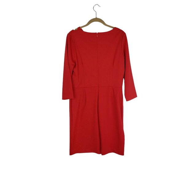 Alexia Admor Maven Sheath Dress Red 3/4 Sleeve Asymmetrical Cutout Neck Size 10 - Picture 3 of 9